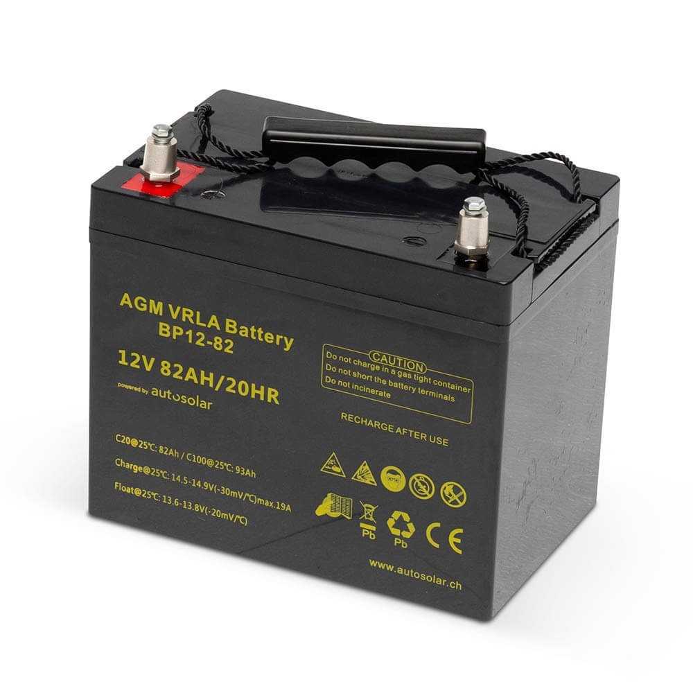 Batterie AGM 82 Ah - batterie solaire 12 volts sans entretien pour camping-cars