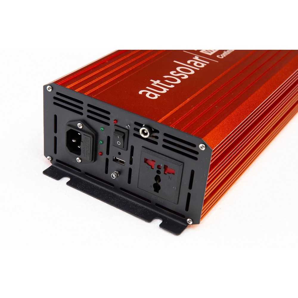 Onduleur solaire 2000 W avec by-pass - Onde sinusoïdale pure - 24 V à 230 V