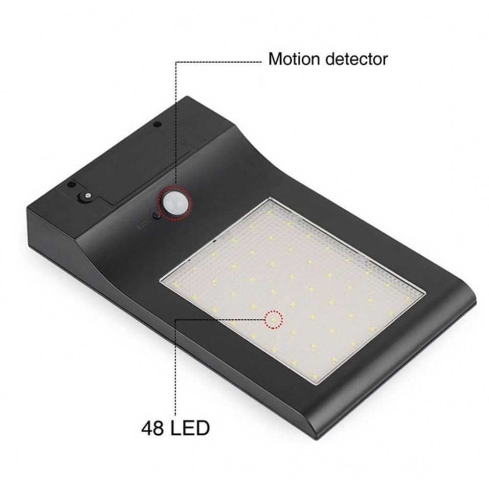 Lampe solaire LED de 2,5 W avec détecteur de mouvement intégré