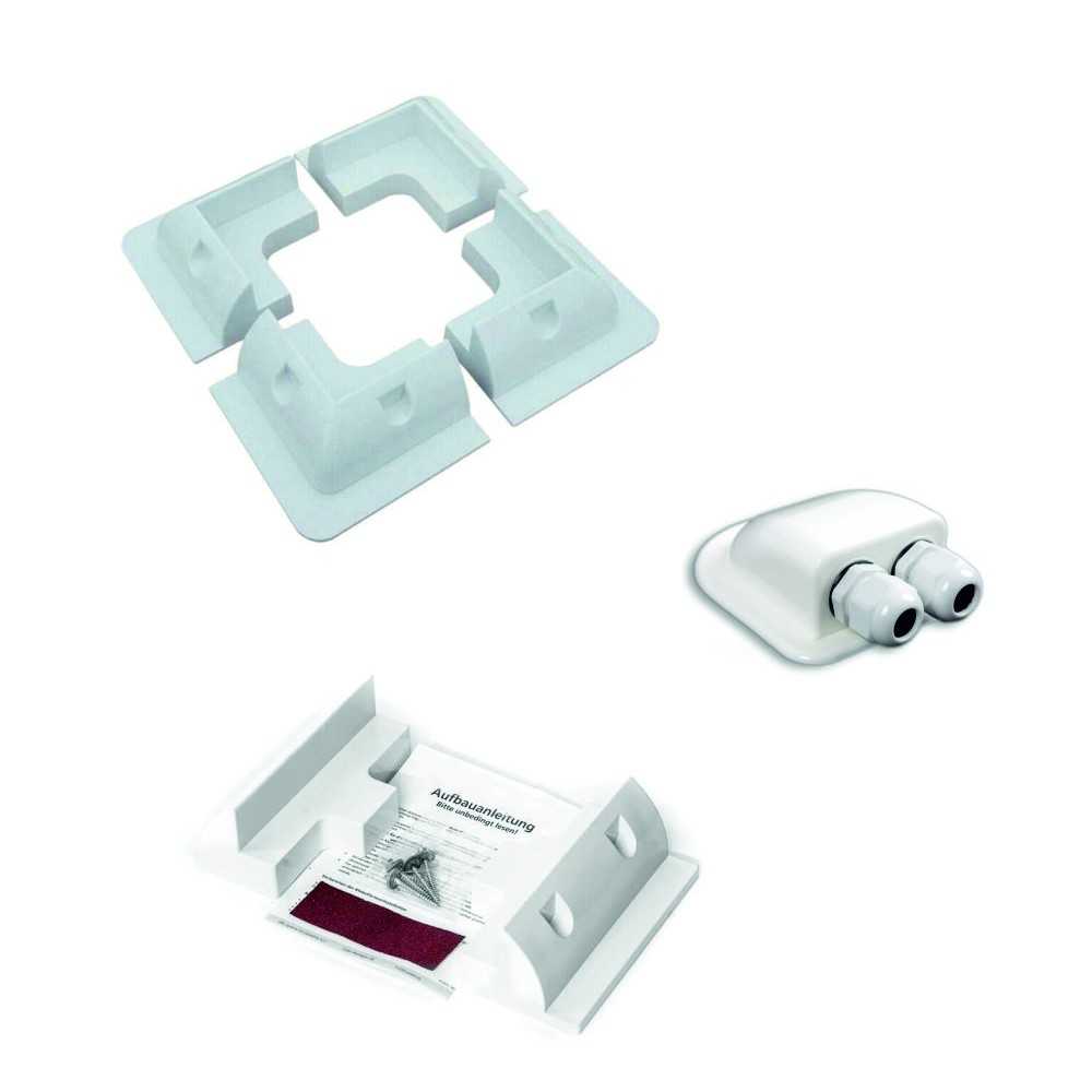 Kit de montage blanc&nbsp;: spoiler d'angle - connecteur - passage de toit