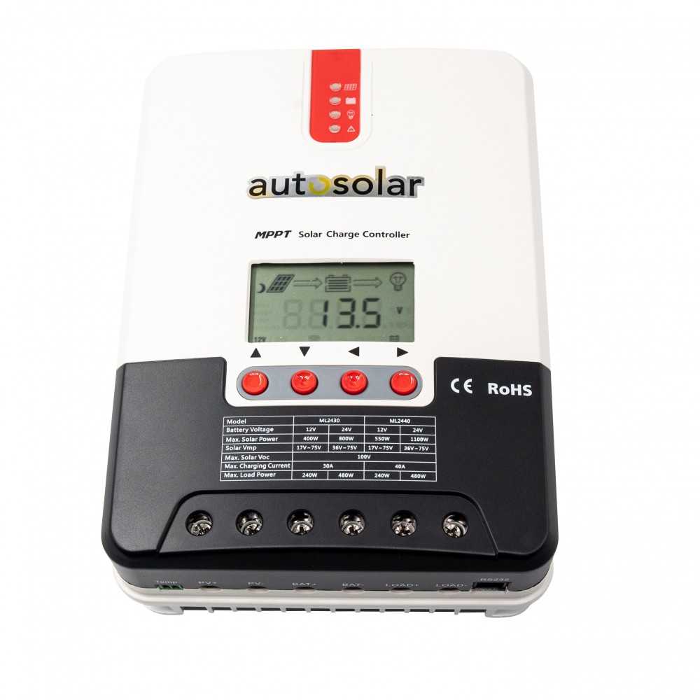 Solar Laderegler ML2440 - MPPT 40A mit Display Solar Laderegler ML2440 - MPPT 40A mit Display