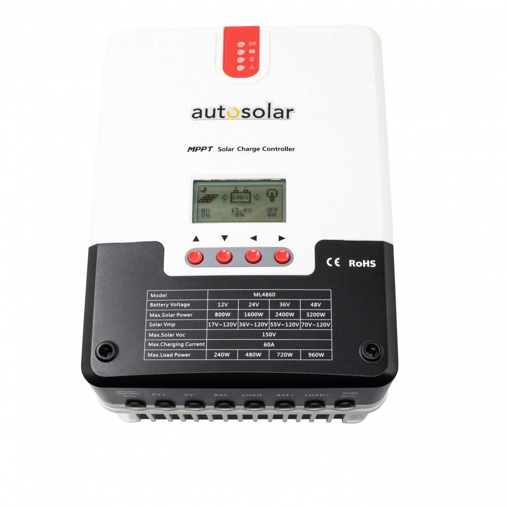 Solar Laderegler ML4860 - MPPT 60A mit Display Solar Laderegler ML4860 - MPPT 60A mit Display