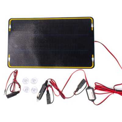 Faltbares, effizientes Solarmodul 12W mit USB-Anschluss - AutoSolar.ch