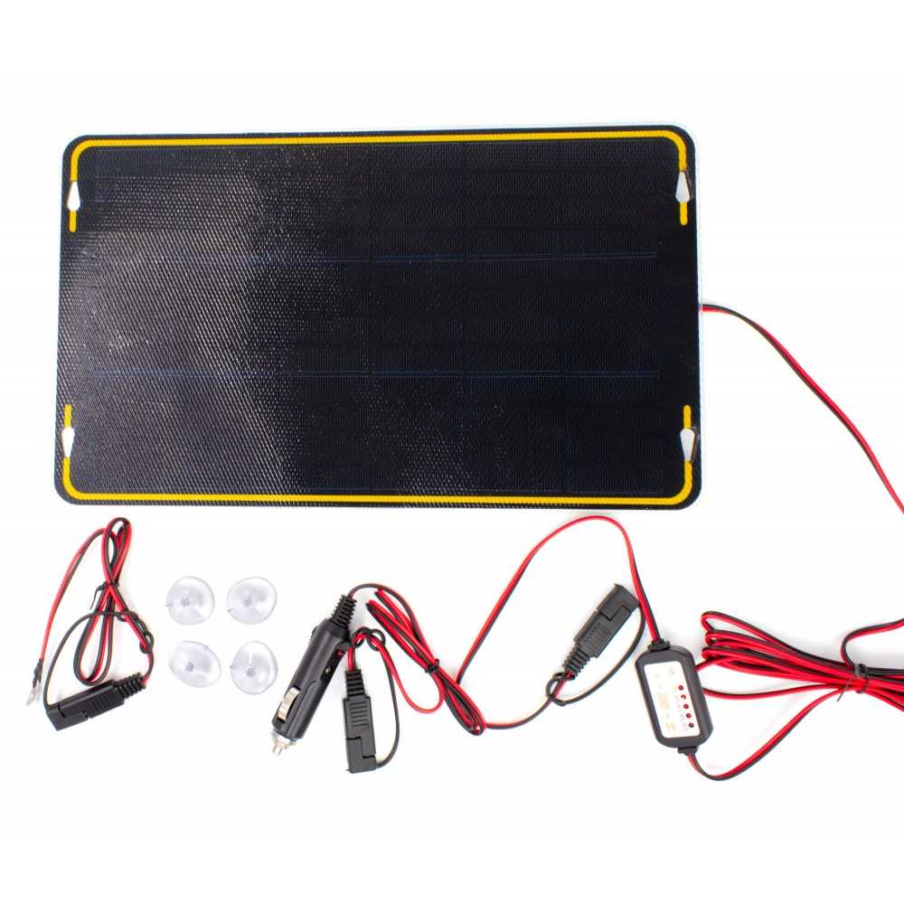 12W solar panel with charge controller and connection cable