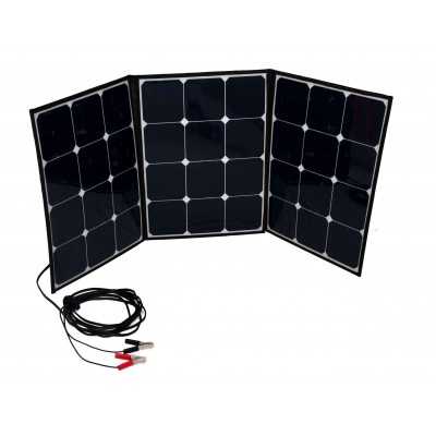 Effizientes Solarmodul 120W: Faltbarer Solarkoffer 120W flexibel - inkl. Ladegerät und Anschlussklemmen