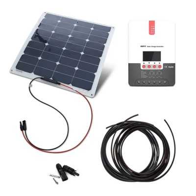 Solarset 50 Watt flexibel - für Gartenhaus, Alphütte, Schiff oder Camper