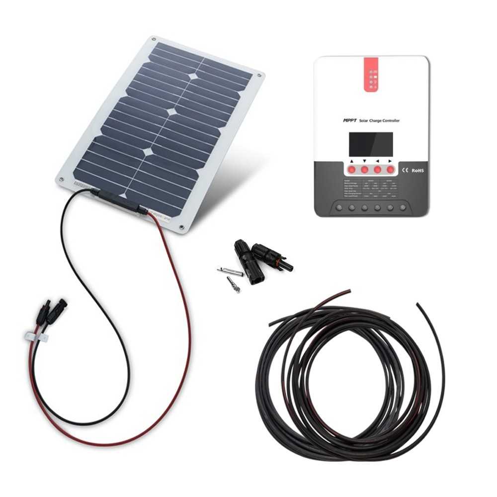 Solarset 50 Watt flexibel - für Gartenhaus, Alphütte, Schiff oder Camper