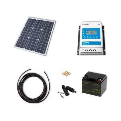 Solarset 50W mit 10A MPPT-Laderegler und 44Ah AGM-Batterie