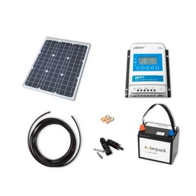 Solarset 50W mit 10A MPPT-Laderegler und 20Ah Lithium-Batterie