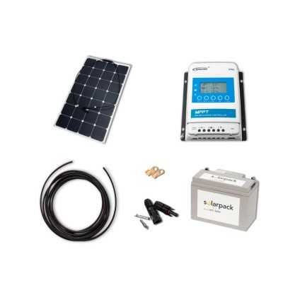 Solarset 100W flexibel mit 10A MPPT Laderegler und 55Ah Lithiumbatterie