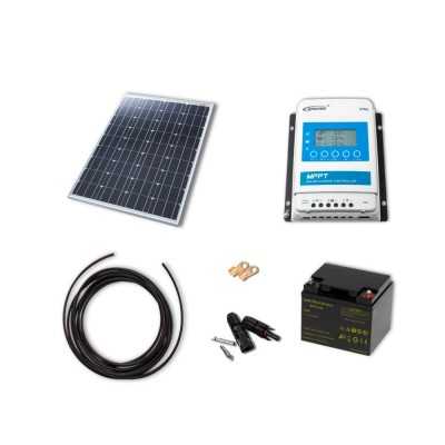 Solarset 100W mit 10A MPPT Laderegler und 44Ah AGM-Batterie