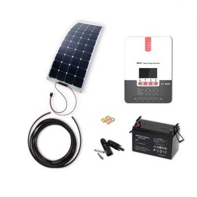 Solarset 160W flexibel mit 20A MPPT Laderegler und 110Ah AGM-Batterie