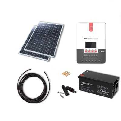 Solaranlage 200W mit 20A MPPT Laderegler und 220Ah AGM-Batterie