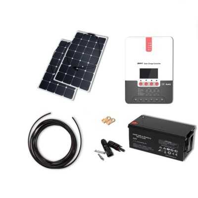 Solarset 210W flexibel, 20A MPPT-Laderegler & 220Ah AGM-Batterie