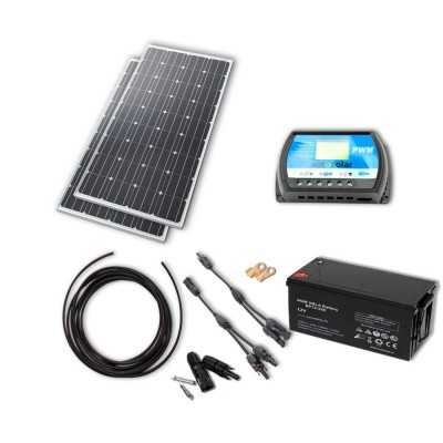 Solarset 320W mit 30A PWM Laderegler und 220Ah AGM-Batterie