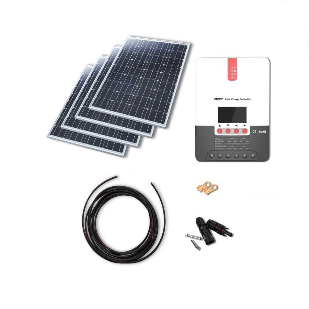 Solaranlage 4x100W mit 30A MPPT Laderegler ohne Batterie