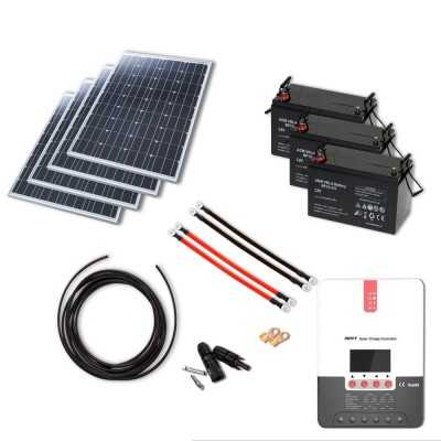 Solaranlage 4x100W mit 30A MPPT Laderegler und 3x110Ah AGM-Batterie