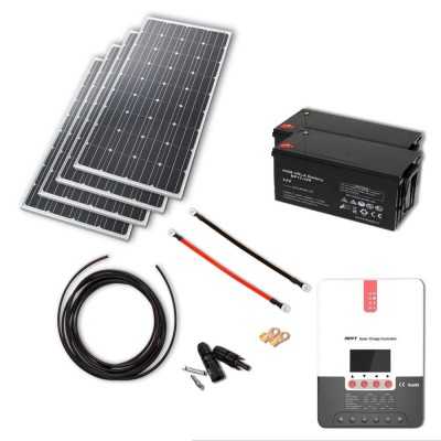 Solarset 640W mit 60A MPPT Laderegler und 2x220Ah AGM-Batterie