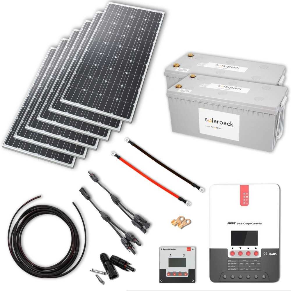 Solaranlage 960W 24V, MPPT Laderegler & 2x 100Ah 24V Lithiumbatterien