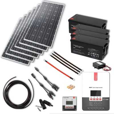 Solaranlage 6x 160 Watt, 24V, MPPT Laderegler, 4x 220Ah AGM Batterien