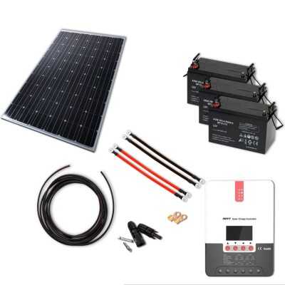 Solarset 400W mit 30A MPPT Laderegler und 3x110Ah AGM-Batterie