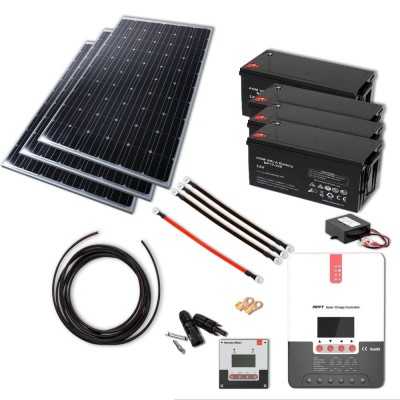 Solarset 1005W 24V mit 60A MPPT Laderegler und 4x 220Ah AGM-Batterien