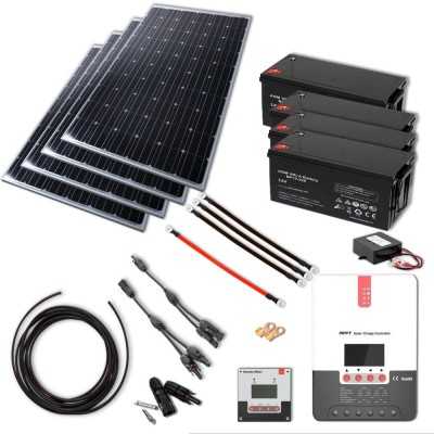 SSolarset 1340W 24V mit 60A MPPT Laderegler und 4x 220Ah AGM Batterien