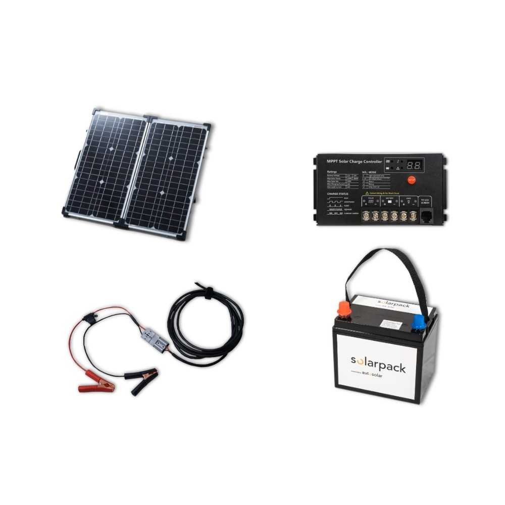 Solar set 60W solar case, 10A MPPT charge controller & 20Ah lithium battery