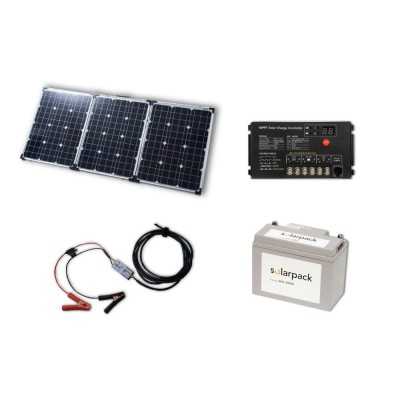150W Solarkoffer MONO mit Laderegler und Kabel - Solarset 150 Watt