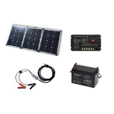 150W Solarkoffer MONO mit Laderegler und Kabel - Solarset 150 Watt