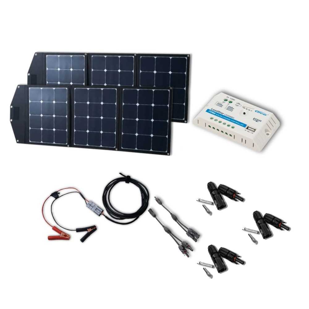 Kit solaire 270 W Mallette solaire flexible avec régulateur de charge PWM 20 A
