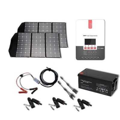 Effizientes Solarmodul 180W: Faltbarer Solarkoffer 180W flexibel - inkl. Ladegerät und Anschlussklemmen