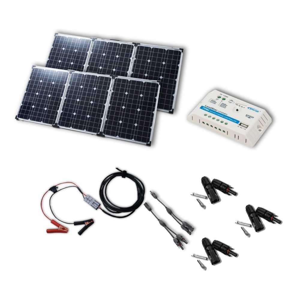 Effizientes Solarmodul 120W: Faltbarer Solarkoffer 120W flexibel - inkl. Ladegerät und Anschlussklemmen