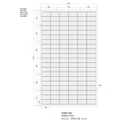 375W solar module flexible 24V - black