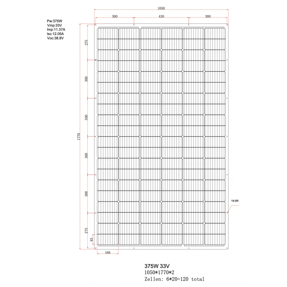 375W solar module flexible 24V - black 375W solar module flexible 24V - black