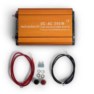 Kfz-Sinus-Spannungswandler 12 Volt auf 230 Volt, USB-Ladeport, 300 Watt -  Ihr Elektronik-Versand in der Schweiz