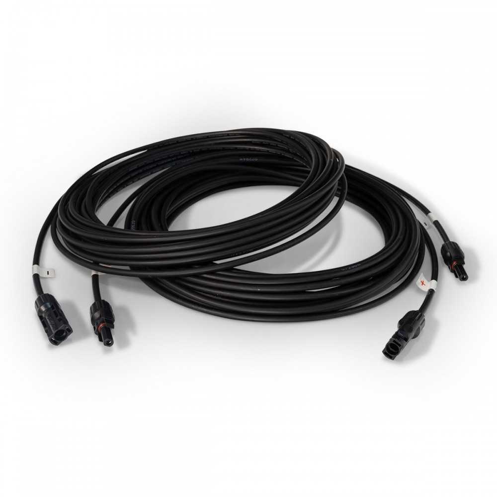 Câble d'extension solaire 2 x 6 mètres à 6 mm² avec connecteurs solaires aux deux extrémités (compatible MC4)