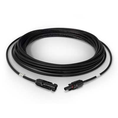 Câble d'extension solaire 2 x 12 mètres à 6 mm² avec connecteurs solaires aux deux extrémités (compatible MC4)
