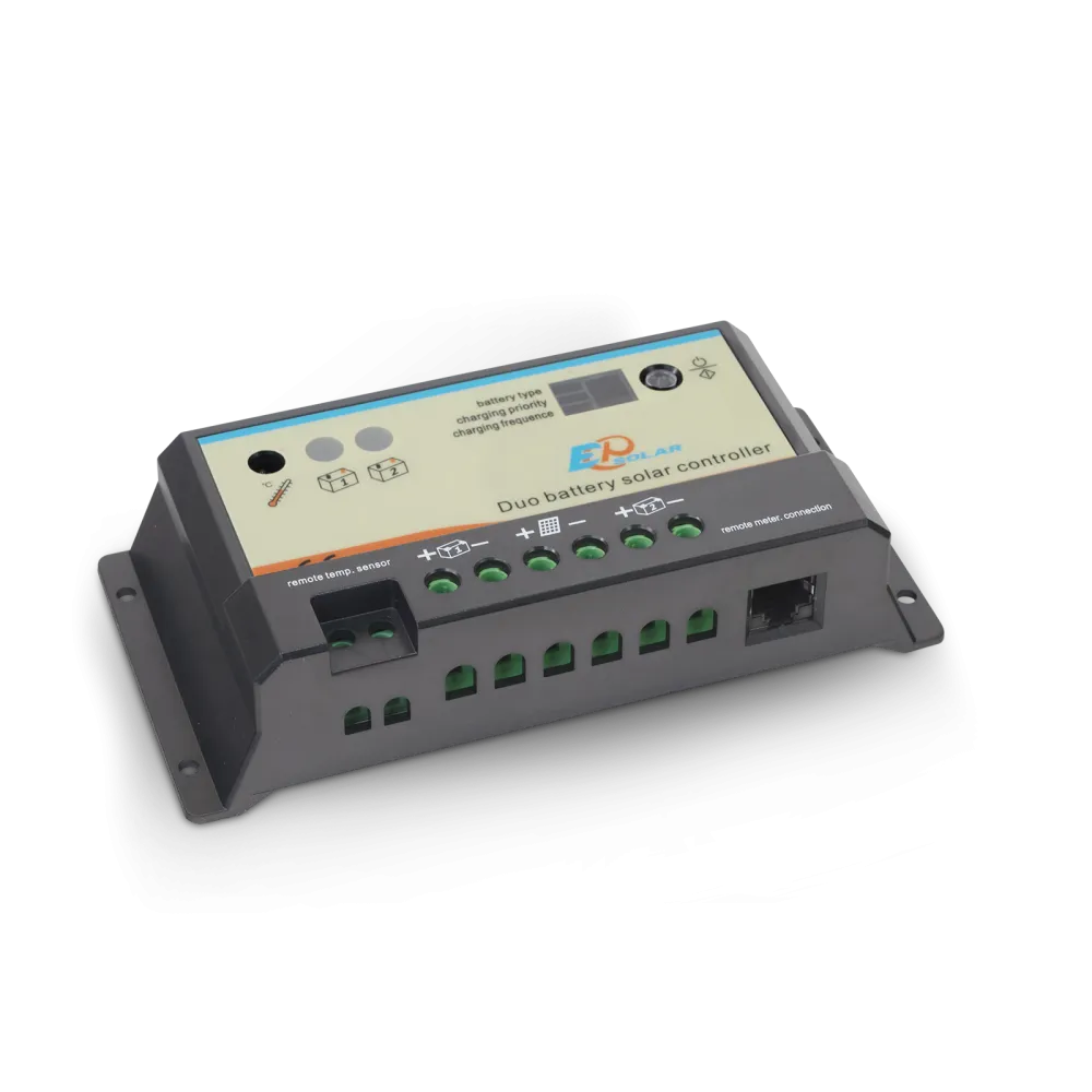 Contrôleur de charge solaire double PWM 10A pour 2 batteries