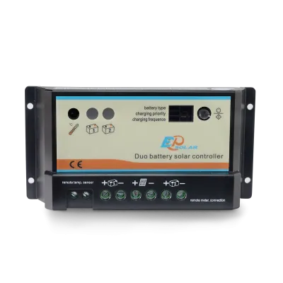 Contrôleur de charge solaire double PWM 10A pour 2 batteries