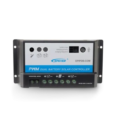 Contrôleur de charge solaire double PWM 20A pour 2 batteries