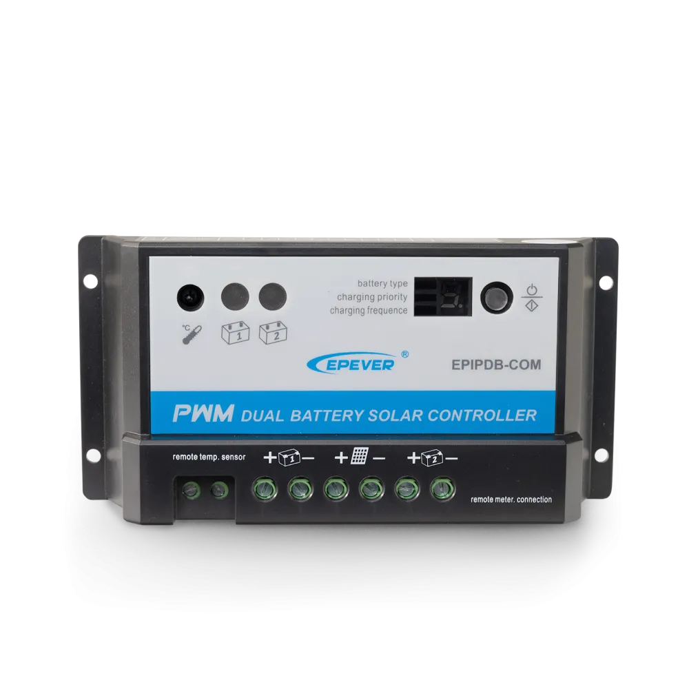 Contrôleur de charge solaire double PWM 20A pour 2 batteries