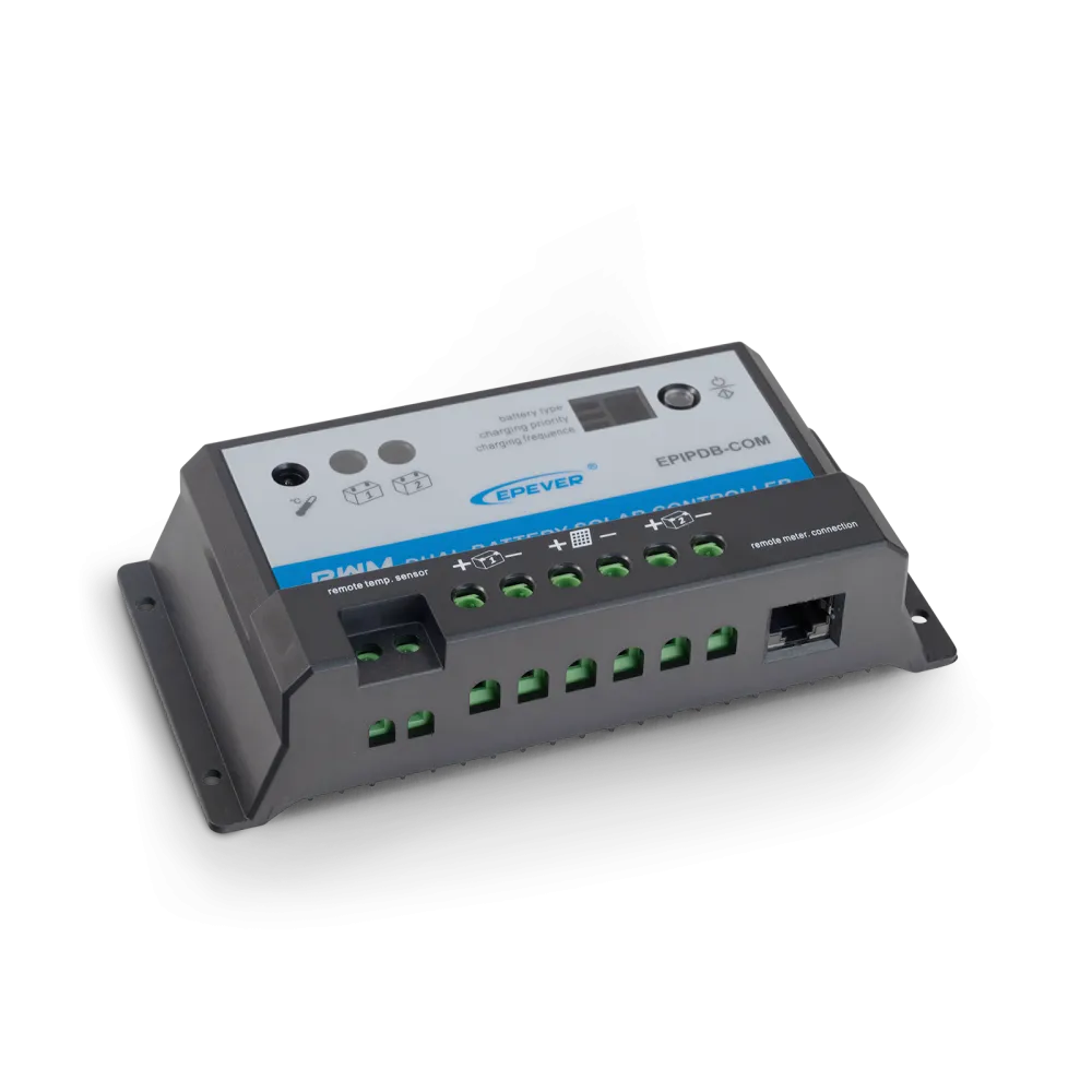 Contrôleur de charge solaire double PWM 20A pour 2 batteries