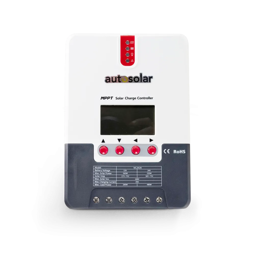 Solar Charge Controller (MPPT) ML2420 20A – 20A MPPT charge controller with display
