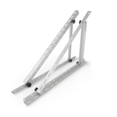 Support réglable pour le montage de panneaux solaires sur un abri de jardin