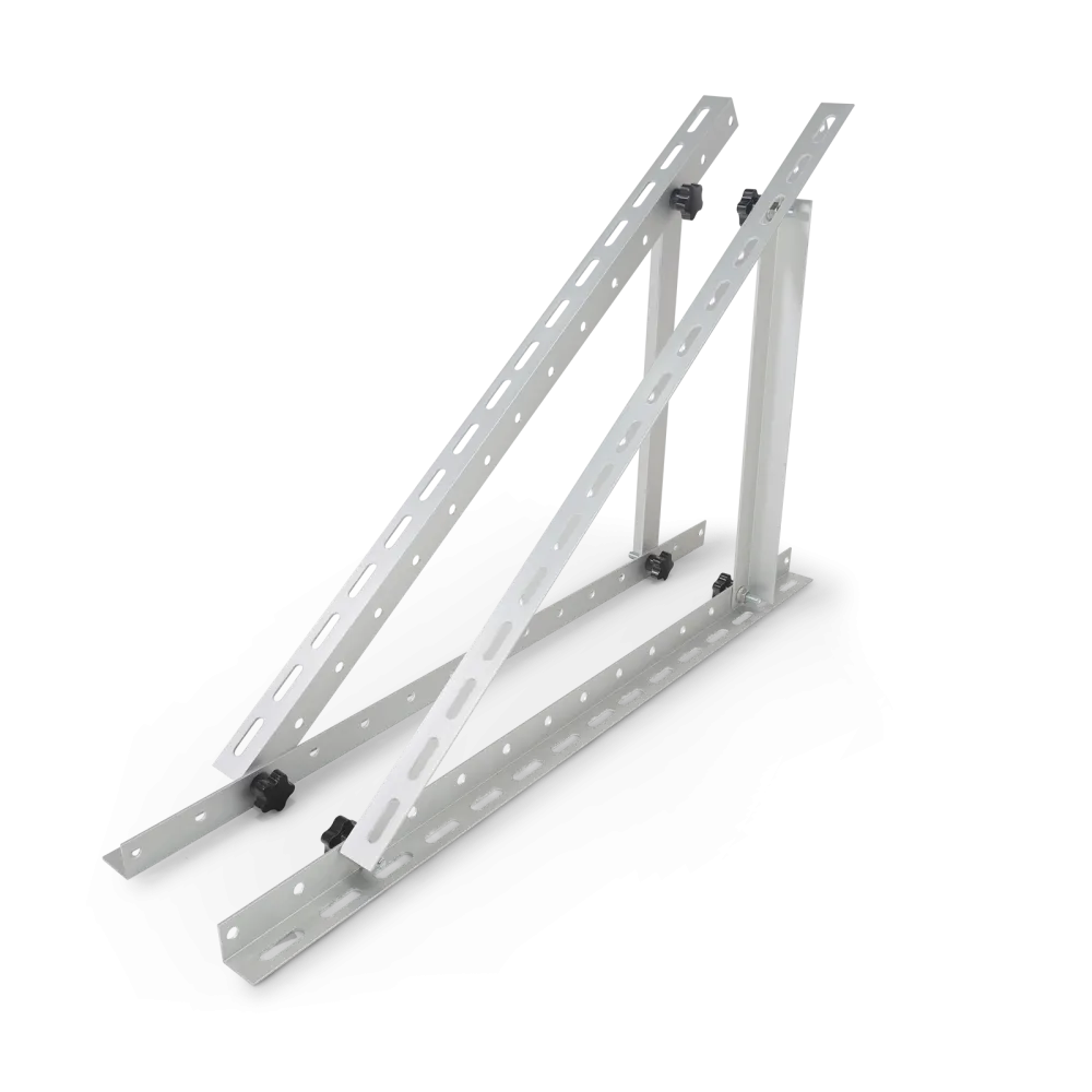 Support réglable pour le montage de panneaux solaires sur un abri de jardin