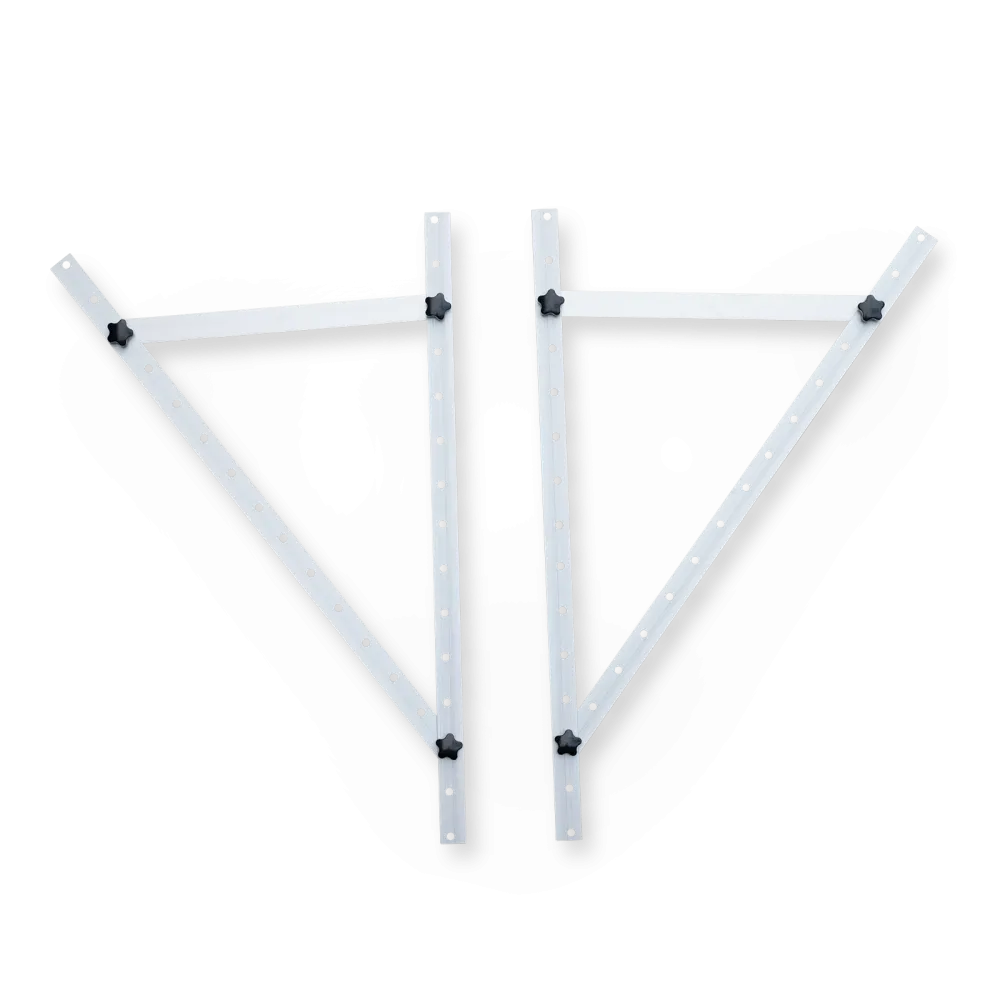 Support réglable pour le montage de panneaux solaires sur un abri de jardin