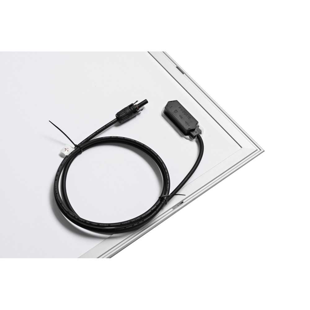 Centrale électrique de balcon à fines rayures blanches et grises