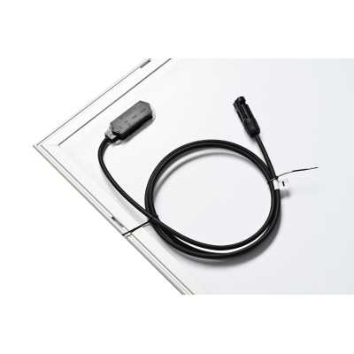 Balcony power plant in white/grey pinstripes