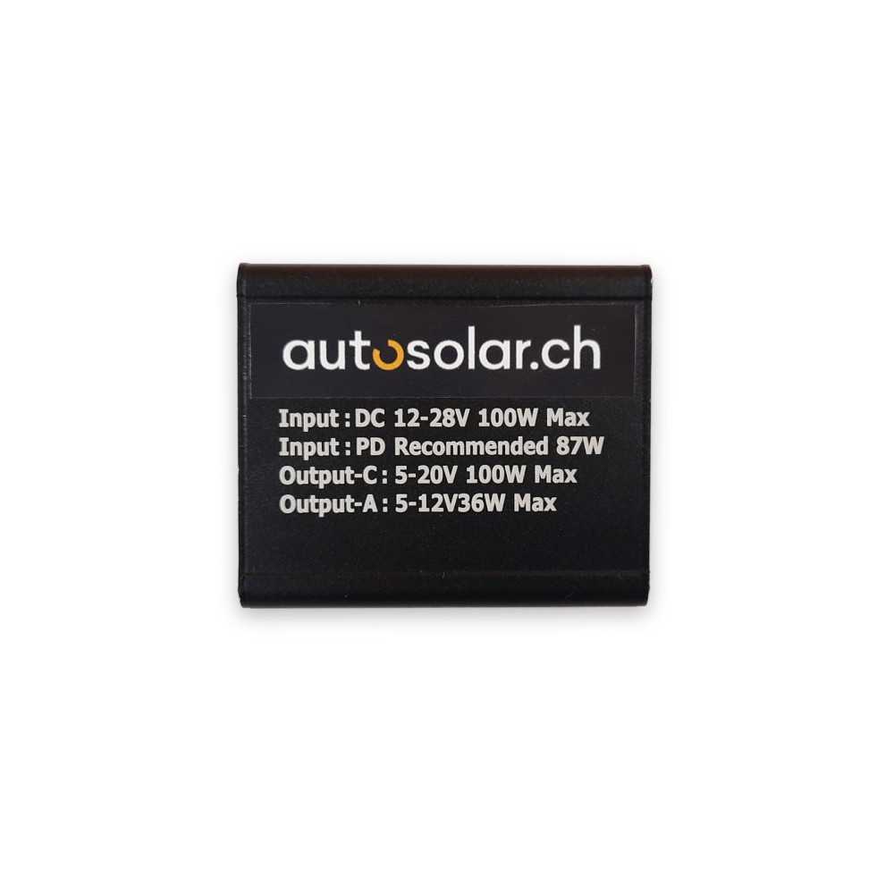 AutoSolar DC-Wandler mit 2 USB-Anschlüssen für Solaranlagen AutoSolar DC-Wandler mit 2 USB-Anschlüssen für Solaranlagen